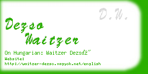 dezso waitzer business card